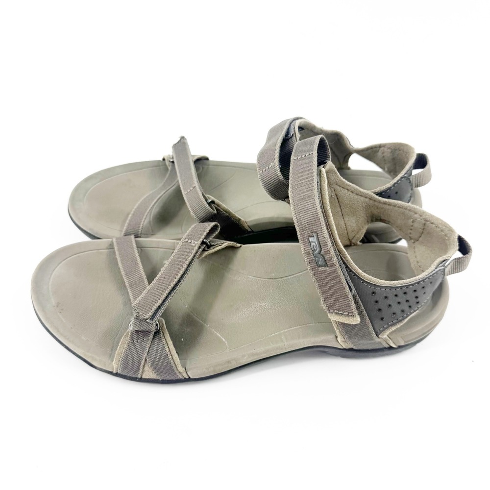 Teva Verra Taupe Grey Strappy Athletic Hiking Sandals Womens - Picture 6 of 11